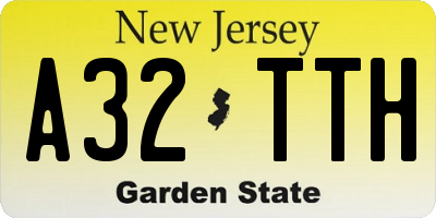 NJ license plate A32TTH
