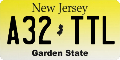 NJ license plate A32TTL