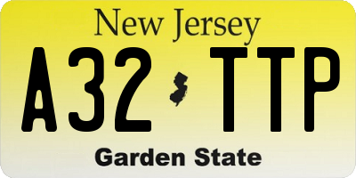 NJ license plate A32TTP