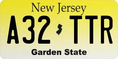 NJ license plate A32TTR