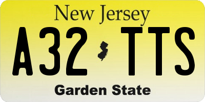 NJ license plate A32TTS