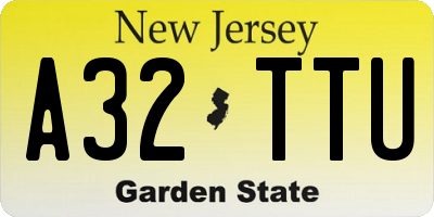 NJ license plate A32TTU