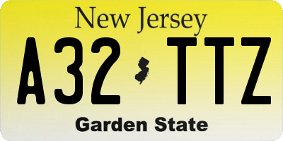 NJ license plate A32TTZ