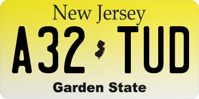 NJ license plate A32TUD