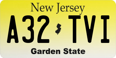 NJ license plate A32TVI