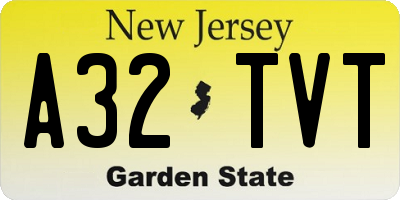 NJ license plate A32TVT