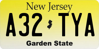 NJ license plate A32TYA