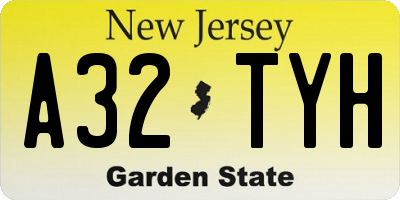 NJ license plate A32TYH