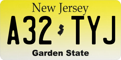 NJ license plate A32TYJ