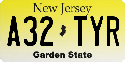 NJ license plate A32TYR