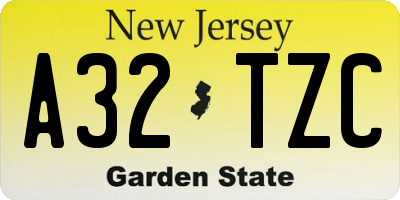 NJ license plate A32TZC