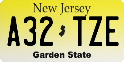 NJ license plate A32TZE