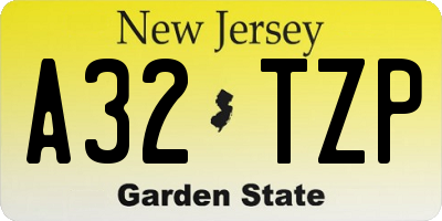 NJ license plate A32TZP