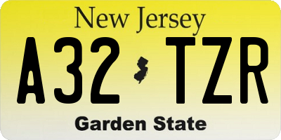 NJ license plate A32TZR