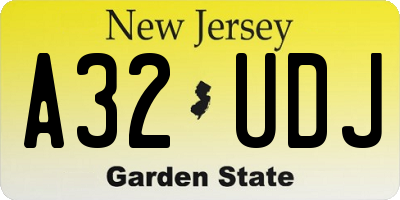 NJ license plate A32UDJ