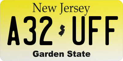 NJ license plate A32UFF
