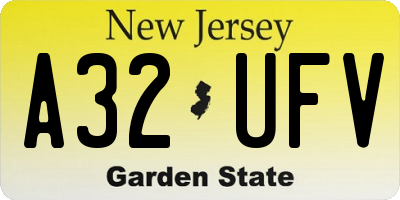 NJ license plate A32UFV