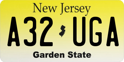 NJ license plate A32UGA