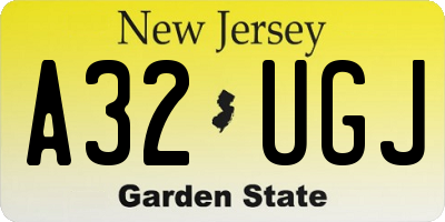 NJ license plate A32UGJ