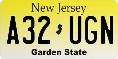 NJ license plate A32UGN