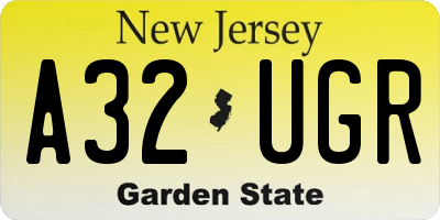 NJ license plate A32UGR