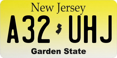 NJ license plate A32UHJ