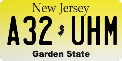 NJ license plate A32UHM
