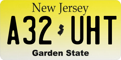 NJ license plate A32UHT