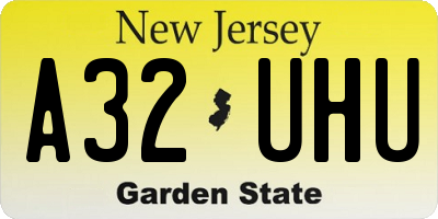 NJ license plate A32UHU