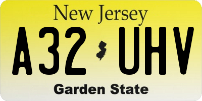 NJ license plate A32UHV