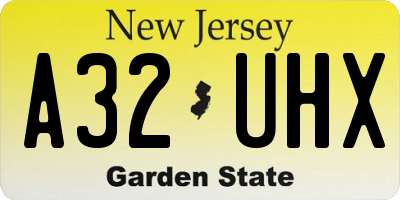 NJ license plate A32UHX