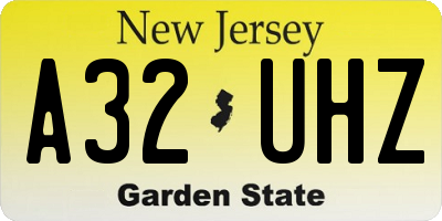 NJ license plate A32UHZ
