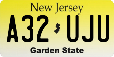 NJ license plate A32UJU