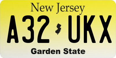 NJ license plate A32UKX