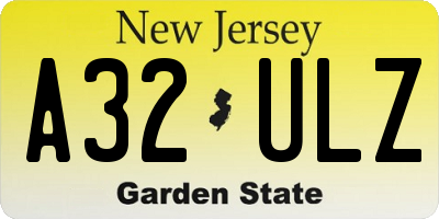 NJ license plate A32ULZ