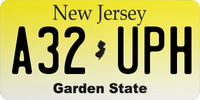 NJ license plate A32UPH