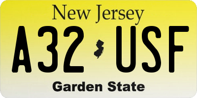 NJ license plate A32USF