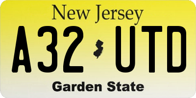 NJ license plate A32UTD