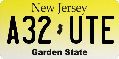 NJ license plate A32UTE