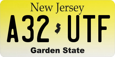 NJ license plate A32UTF