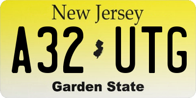 NJ license plate A32UTG