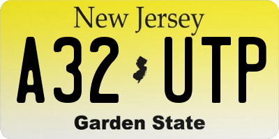 NJ license plate A32UTP