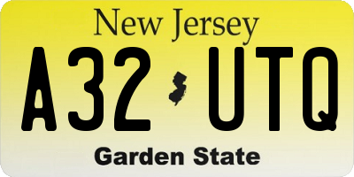 NJ license plate A32UTQ
