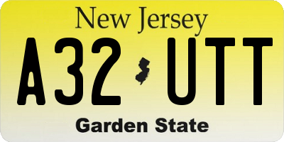 NJ license plate A32UTT