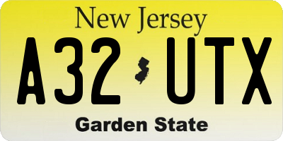 NJ license plate A32UTX