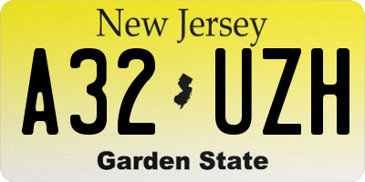 NJ license plate A32UZH