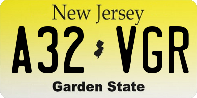NJ license plate A32VGR