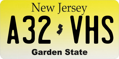 NJ license plate A32VHS
