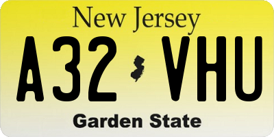 NJ license plate A32VHU