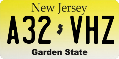 NJ license plate A32VHZ